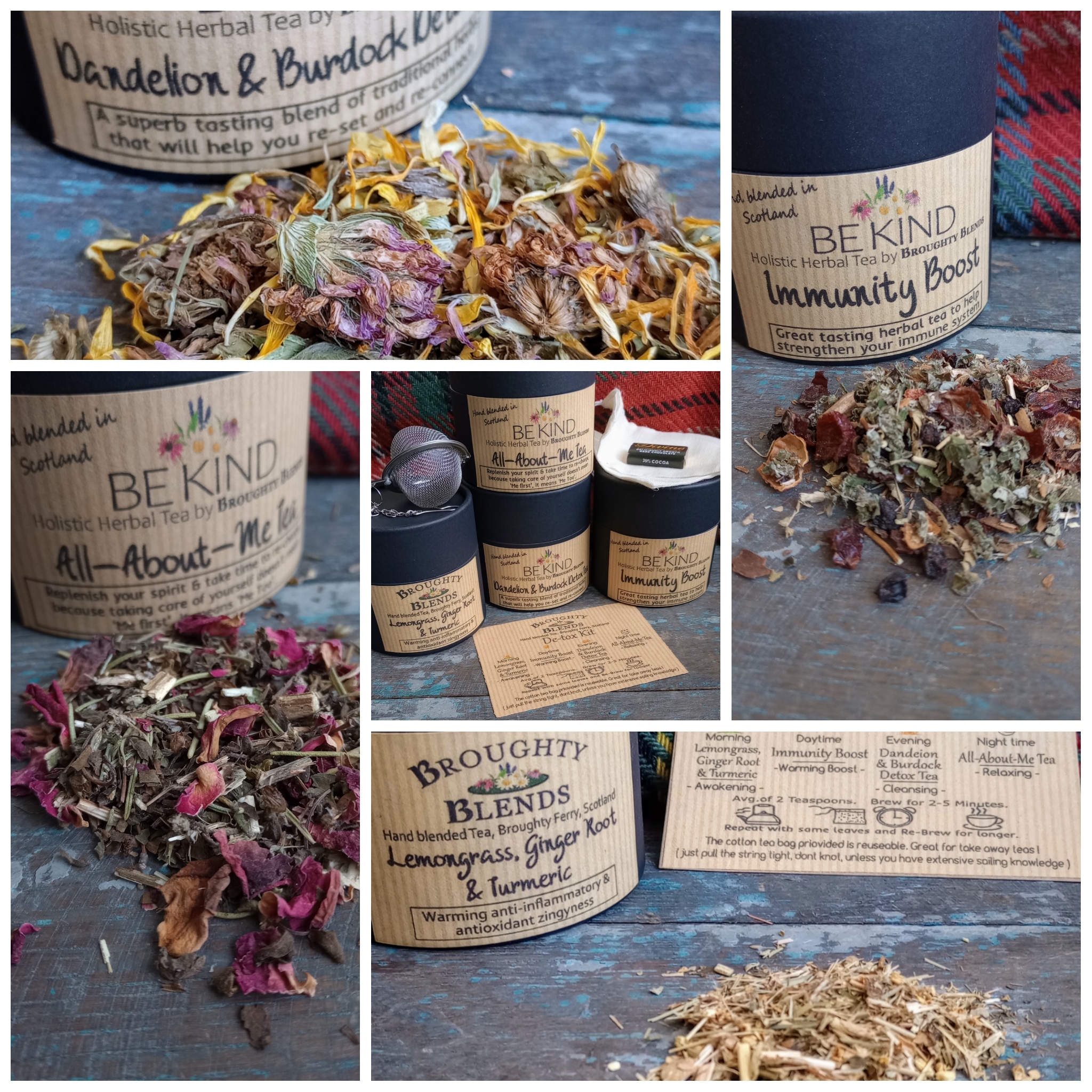 shows the detox kit of herbal teas with globe infuser and reuseable teabags and a divine chocolate